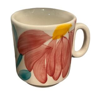 Pier 1 Imports Handpainted Ceramic Floral Coffee Mug Tea Cup Made In Italy